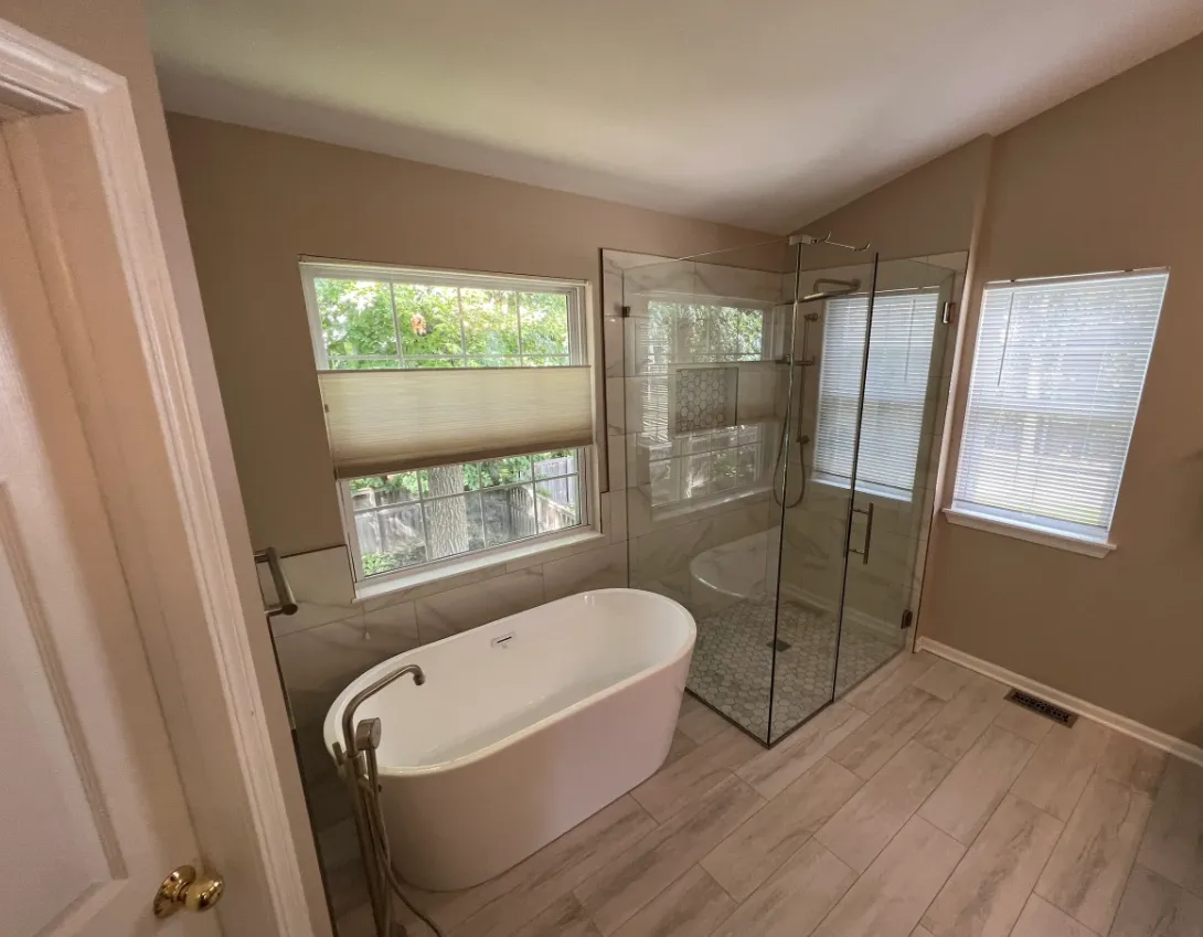 Luxury bathroom with freestanding tub
