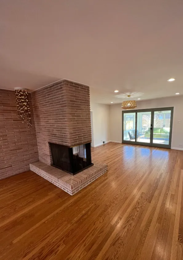 Custom brick fireplace installation