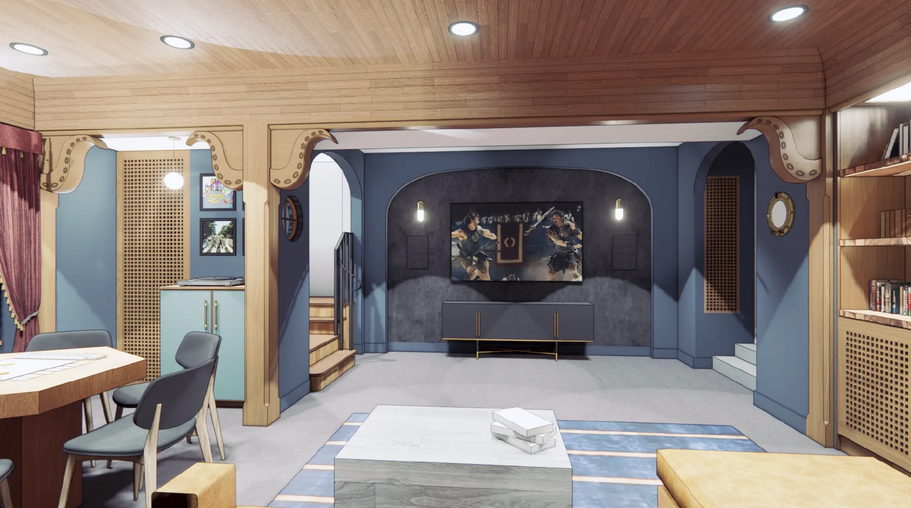 Sci-Fi Pirate Theme in Sauganash - basement transformation